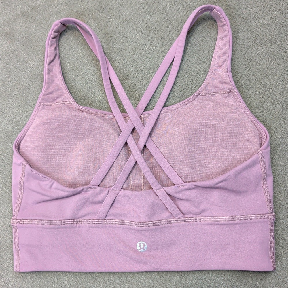 Lululemon Free to Be Serene Bra High Neck Long Line Pink 6 Strappy Yoga Sport